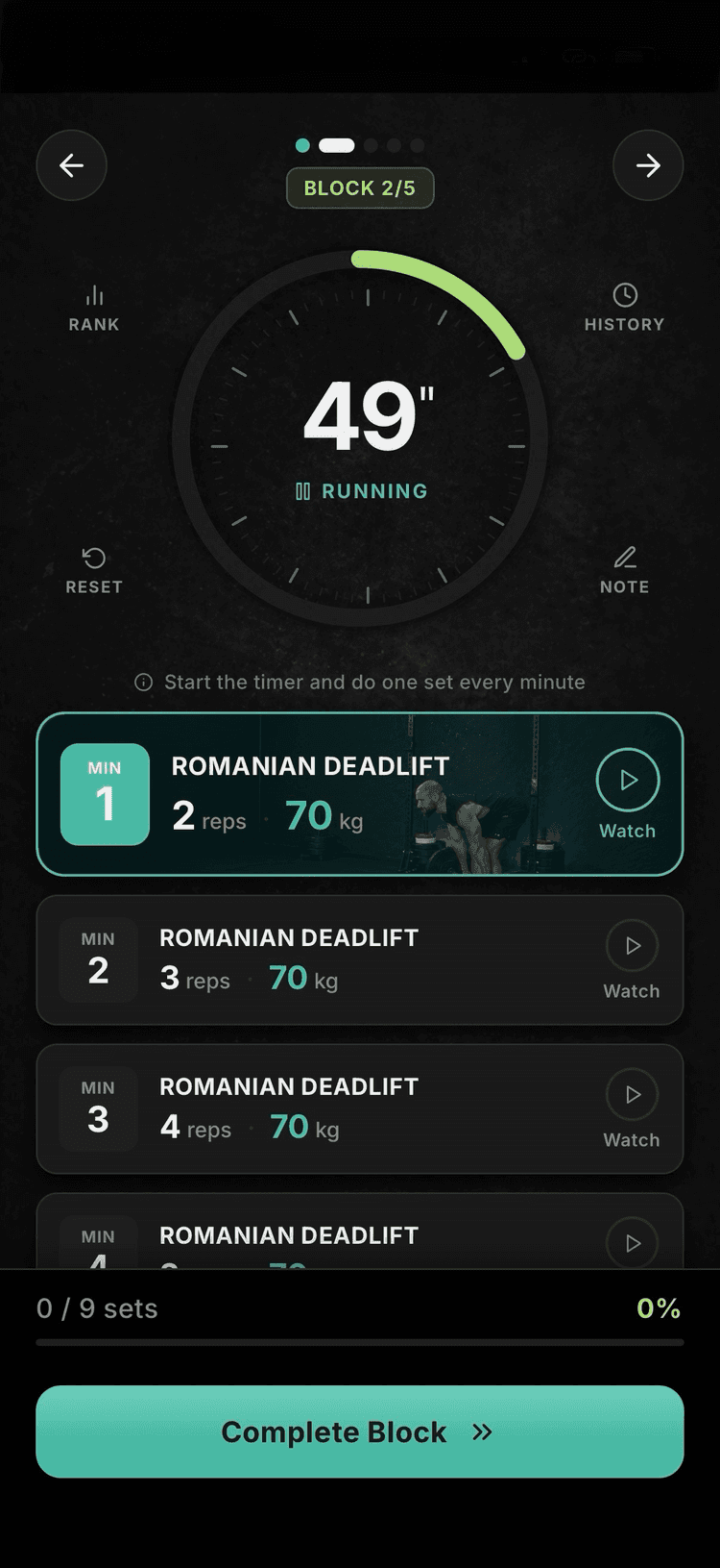 Mintr EMOM workout timer